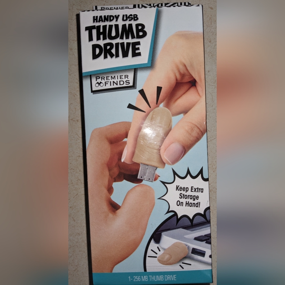 USB "thumb" 256 MB thumb drive - humorous gift. It Works!